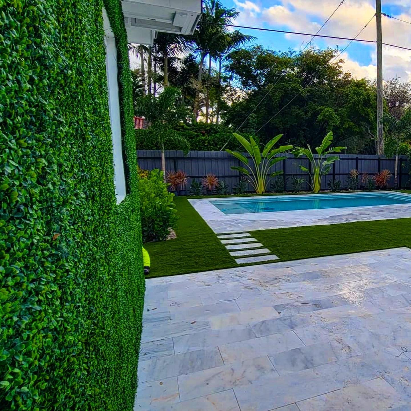 Artificial turf and ivy wall project
