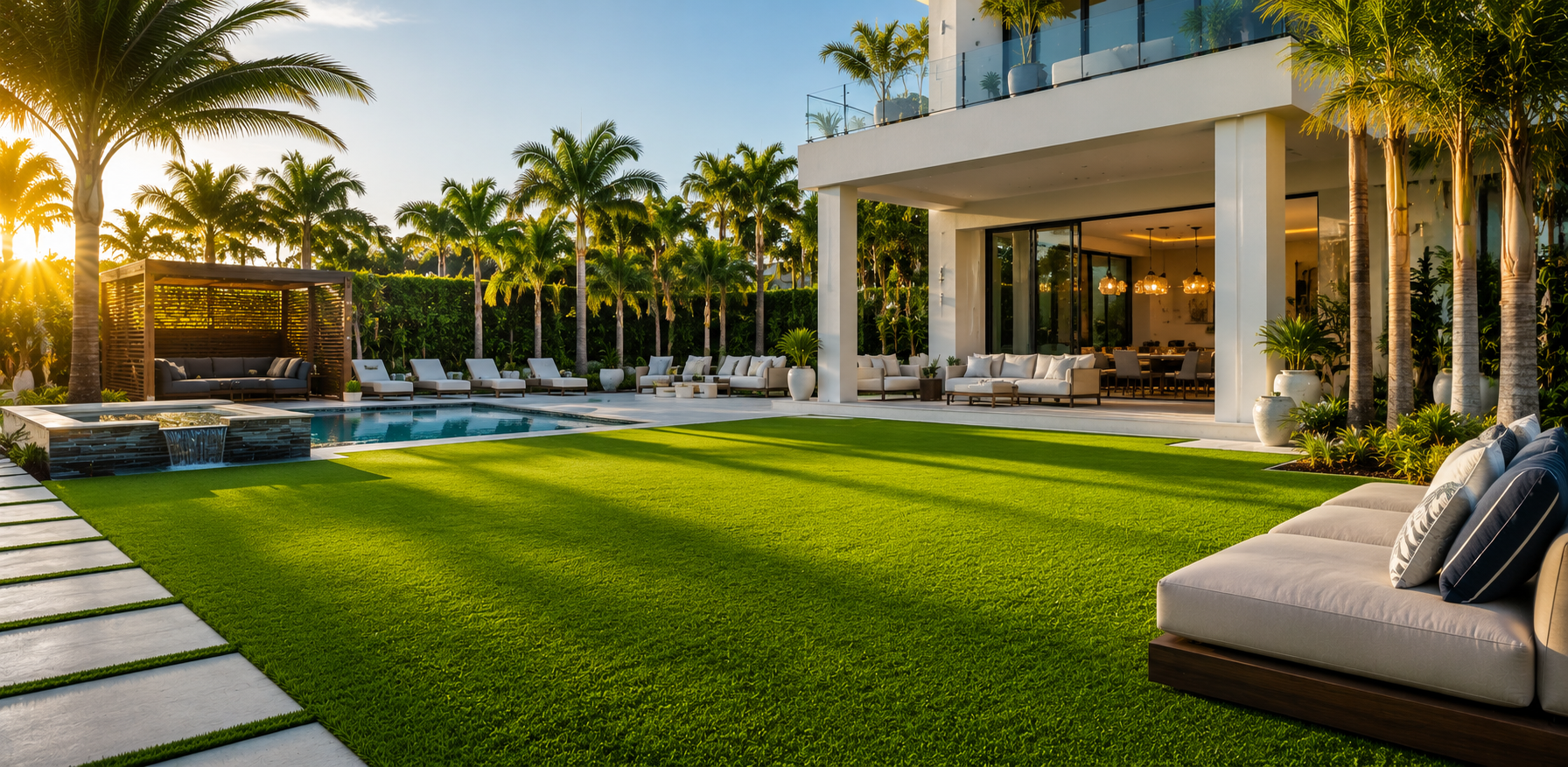 Luxury artificial grass installation project